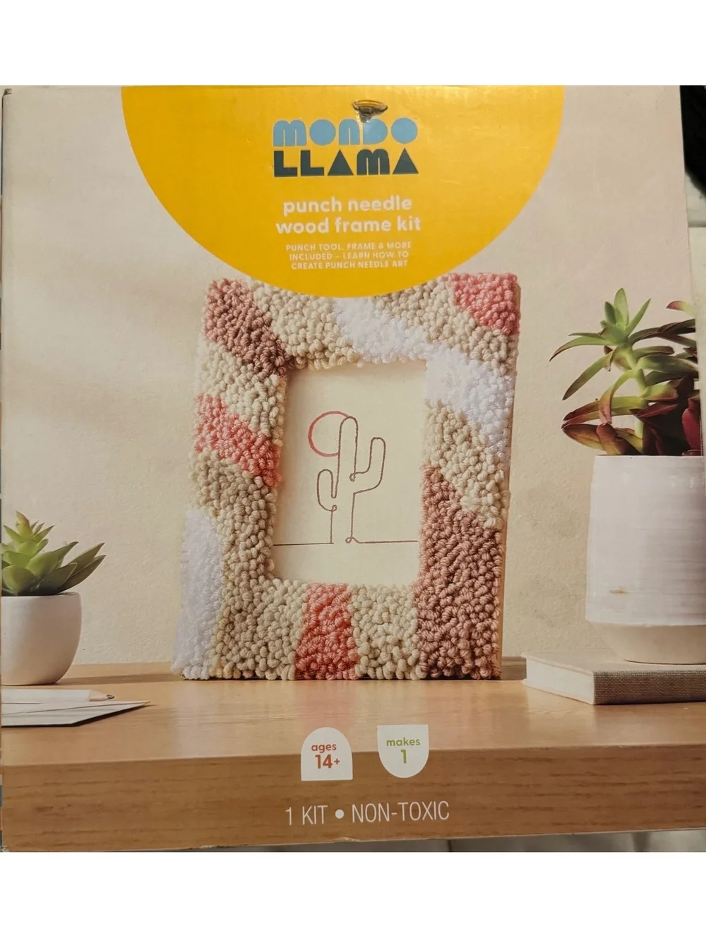 Mondo Llama Punch Needle Wood Frame Kit - Ages 14+, Non-Toxic Craft Set for DIY